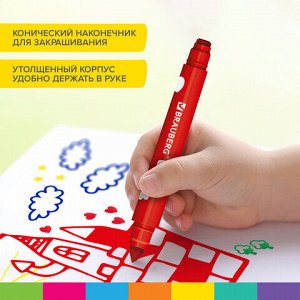 Фломастеры-штампы двусторонние "FUNNY STAMPS", 8 цветов, BRAUBERG KIDS, картонная коробка с европодвесом, 152179