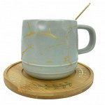 Кружка с костером и ложкой, 250 мл, фрф, бамбук, нерж, GRACE