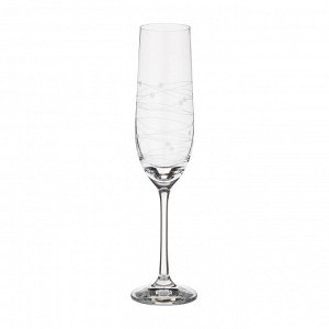 Набор бокалов для шампанского из 6 шт. "виола микс" 190 мл. высота=24 см. (кор=8набор.)