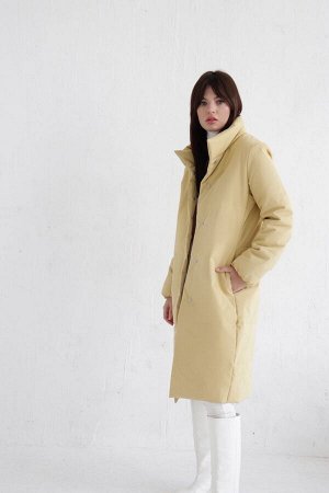 Пальто стёганое Premium Аlpolux в цвете "butter yellow"