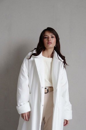 Пальто-одеяло Premium Аlpolux белое (остаток: -)