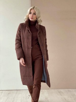 Пальто стёганое Premium Аlpolux шоколадное