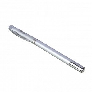 ЕРМАК Ручка - выдвижная указка, магнит, 1 LED + лазер, 3xLR41, пластик, металл, 18х3,5см