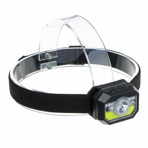 ЕРМАК Фонарь на голову, сенсорный, XPE COB LED, 11 режимов, 1000мАч, USB кабель, 6х4,5х3см, пластик