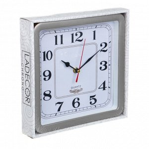 LADECOR CHRONO Часы настенные квадратные  23х23см, пластик, 4 цвета, 1xAA