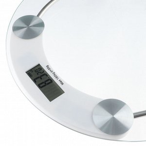 Весы напольные электронные круглые, ЖК-дисплей, макс. нагр.до 180кг, стекло, d33см
