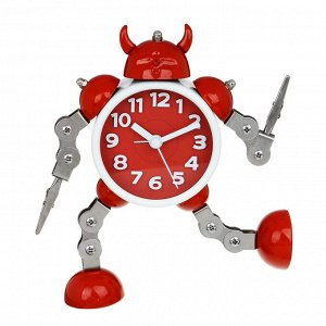 LADECOR Часы настольные металлические, 12x4,5x18,5см, цвет красный