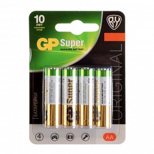 GP Super BY Original Батарейки 4шт, тип АА,15AGM-2CR, BL