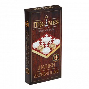 LDGames Настольная игра, шашки, дерево, пластик, 29х29см
