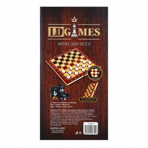 LDGames Настольная игра, шашки, дерево, пластик, 29х29см