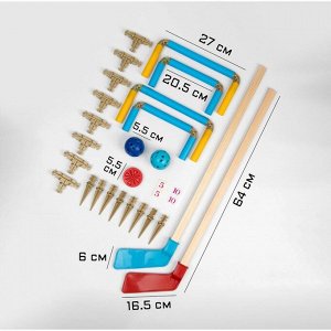 Хоккей, набор: 2 клюшки, 4 ворот, 2 мяча, шайба