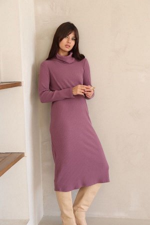 Платье-свитер в цвете "инжир"
