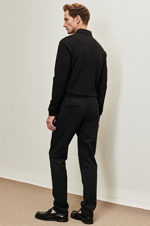 Эластичные черные брюки Slim Fit с завязками на талии