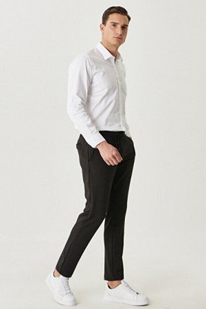 Черные брюки узкого кроя с завязками на талии и боковыми карманами