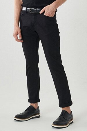 360-градусные всенаправленные стрейч Slim Fit Slim Fit хлопчатобумажные удобные черные брюки