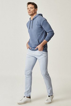 360-градусные всенаправленные стрейч Slim Fit Slim Fit Хлопковые повседневные синие брюки