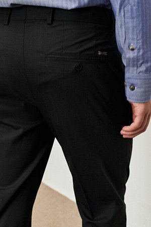 Slim Fit Slim Fit шерстяные эластичные черные брюки с эластичной резинкой на талии