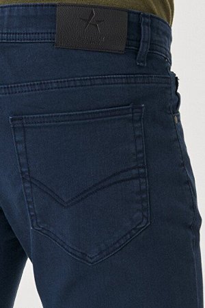 360-градусные тянущиеся во всех направлениях узкие облегающие хлопковые удобные темно-синие брюки