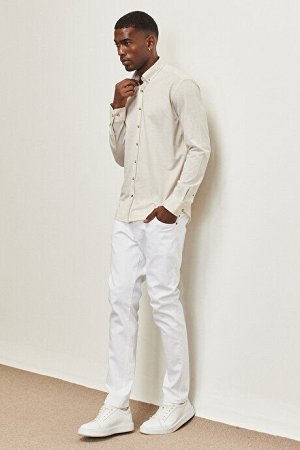 360-градусные всенаправленные стрейч Slim Fit Slim Fit хлопчатобумажные удобные белые брюки