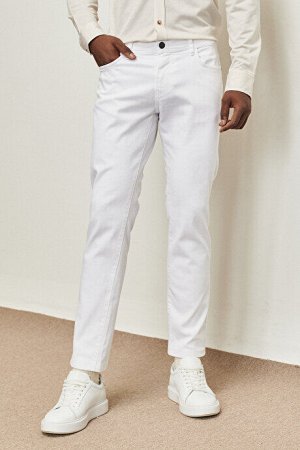360-градусные всенаправленные стрейч Slim Fit Slim Fit хлопчатобумажные удобные белые брюки