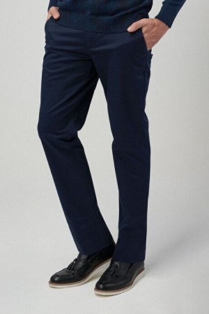 Брюки No Iron Non-Iron Slim Fit Slim Fit Хлопковые эластичные брюки темно-синего цвета