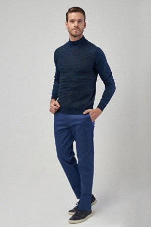 Брюки Slim Fit из эластичного хлопка цвета индиго без утюга