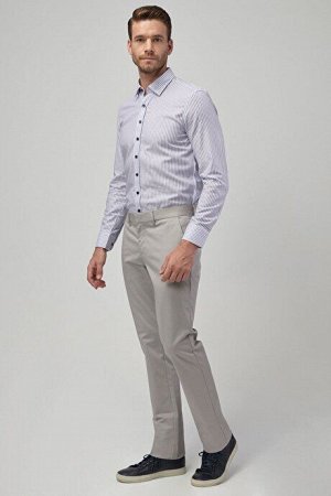 Брюки Slim Fit Slim Fit из эластичного хлопка серого цвета без утюга