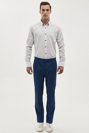 Брюки Slim Fit цвета индиго без утюга