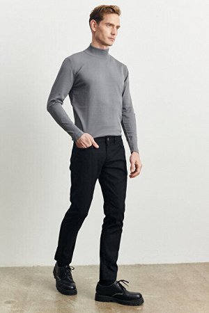 Slim Fit Slim Fit Dobby Elastic Повседневные черные брюки