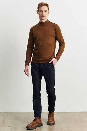 Брюки Slim Fit Slim Fit с фланелевым узором и эластичной резинкой на талии темно-синие брюки