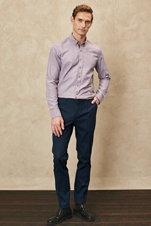 Slim Fit Slim Fit Dobby Elastic темно-синие брюки