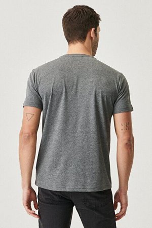 altinyildizclassics Комплект из 2 футболок Slim Fit с круглым вырезом антрацитово-темно-серого цвета