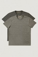 Комплект из 2 футболок Slim Fit с круглым вырезом антрацитово-темно-серого цвета