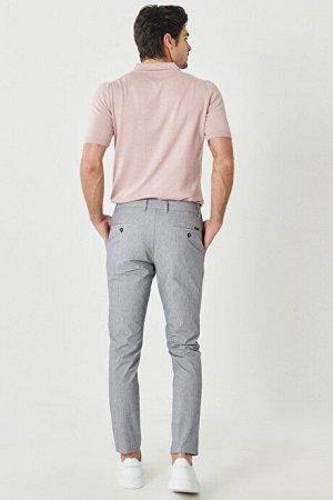 Брюки Slim Fit Slim Fit в полоску с эластичной резинкой темно-синего цвета