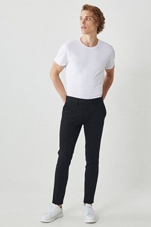 Повседневные черные брюки Slim Fit Slim Fit Dobby с боковыми карманами