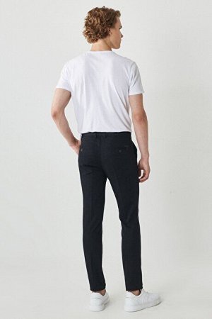 Повседневные черные брюки Slim Fit Slim Fit Dobby с боковыми карманами