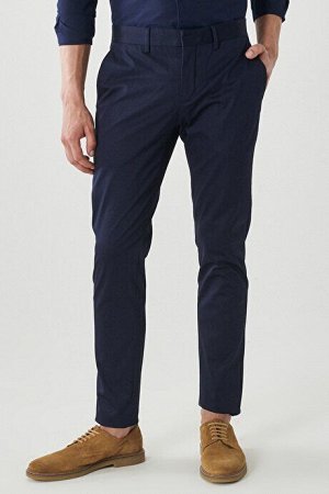 Повседневные темно-синие брюки Slim Fit Slim Fit с боковыми карманами