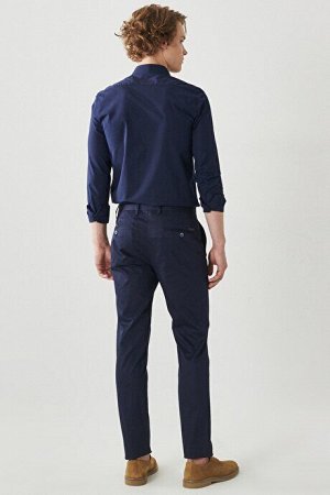 Повседневные темно-синие брюки Slim Fit Slim Fit с боковыми карманами