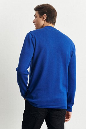Стандартный крой Нормальный покрой 100% хлопок Половина водолазки Мягкий трикотажный свитер цвета индиго