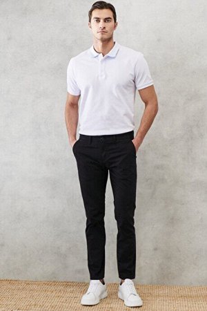 Брюки Slim Fit Slim Fit с боковыми карманами из хлопка, черные брюки