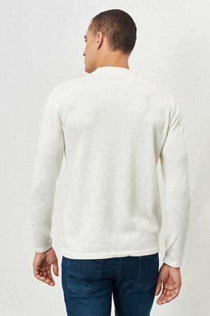 Стандартный крой Нормальный покрой 100% хлопок Половина водолазки Мягкий трикотажный свитер цвета бежевого цвета