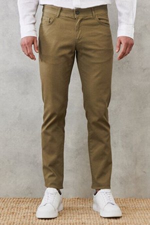 Slim Fit Slim Fit Dobby Elastic 5-Pocket Повседневные зеленые брюки