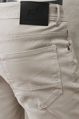 Slim Fit Slim Fit Dobby Elastic 5-Pocket Casual Stone Trousers