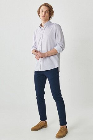 Slim Fit Slim Fit Dobby Elastic 5-Pocket Casual темно-синие брюки