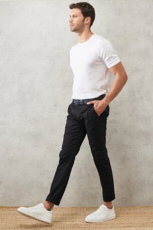 Черные брюки чинос узкого кроя с боковым карманом