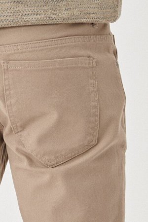 Бежевые брюки чинос узкого кроя с 5 карманами из плотной ткани