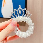 Резинка для волос жемчужная с короной