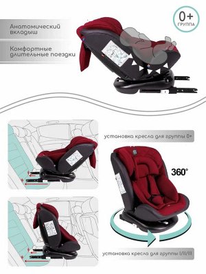 Автокресло детское AMAROBABY Brilliant ISOFIX класс D, группа 0+/1/2/3, (красный)