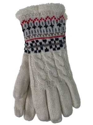 Вязаные перчатки из шерсти, цвет белый