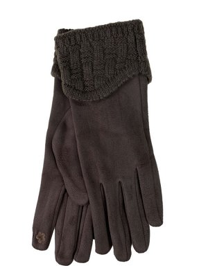 Демисезонные перчатки с манжетом, цвет коричневый